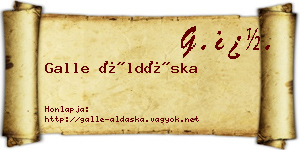 Galle Áldáska névjegykártya